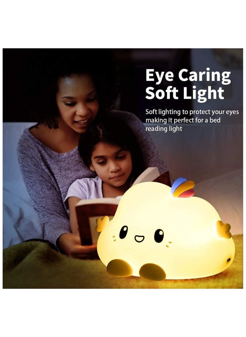 FEND - FEND Kids Night Light Cloud Lamp with Remote Control LED Color Changing Squishy Glow Soft Portable USB Rechargeable for Bedroom - Image 1