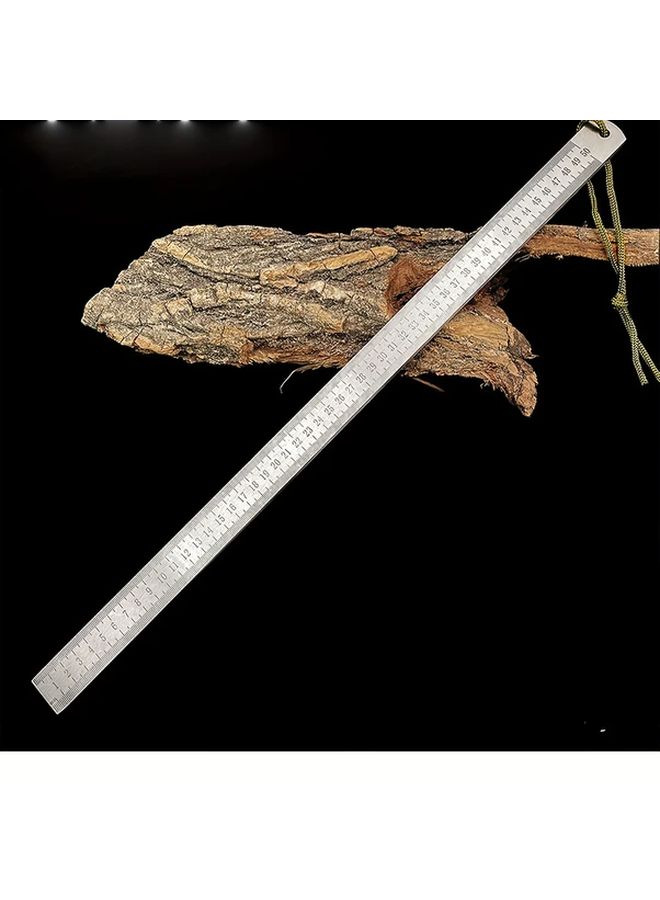Heavy Duty Steel Tape Measure 20 Inch Self Defense Ruler Dual Scale Leather Case - Image 1
