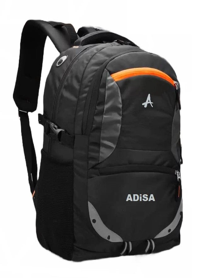 ADISA 32L large laptop backpack office bag college travel back pack with rain cover (Black) - Image 4