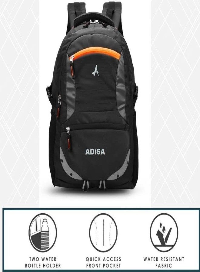 ADISA 32L large laptop backpack office bag college travel back pack with rain cover (Black) - Image 5