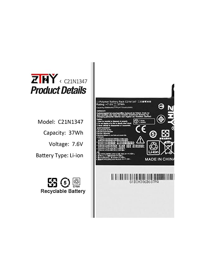 ZTHY C21N1347 X555L Laptop Battery For Asus X555La X555 X555Ld X555Ln A555L K555L Y583Ld W519Ld K555Ld K555La R556L Vm590L Series 2Icp4/63/134 - Image 2
