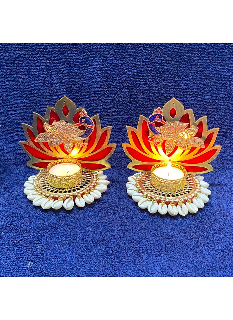Maahal - Maahal Heavy Design Hand Made Decorative Diya|Tea Light Lotus Candle Holder for Diwali Decoration - Image 1
