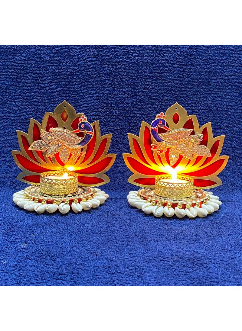 Maahal - Maahal Heavy Design Hand Made Decorative Diya|Tea Light Lotus Candle Holder for Diwali Decoration - Image 1