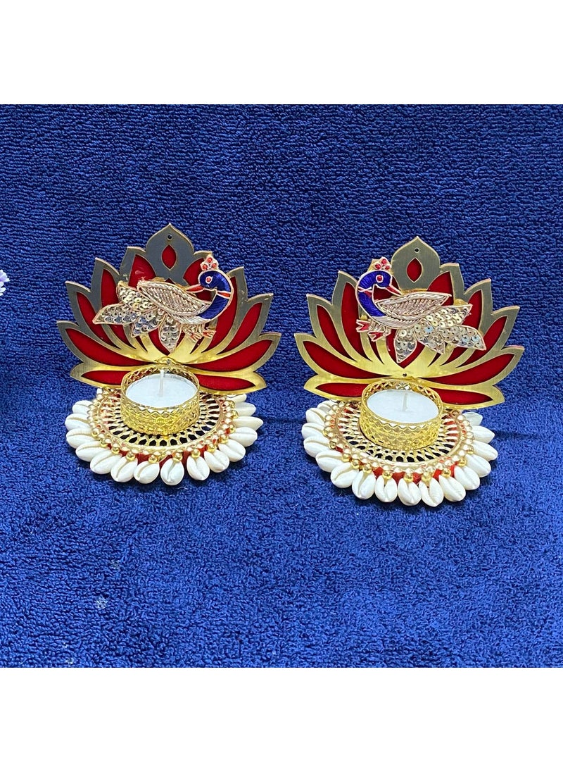 Maahal - Maahal Heavy Design Hand Made Decorative Diya|Tea Light Lotus Candle Holder for Diwali Decoration - Image 1