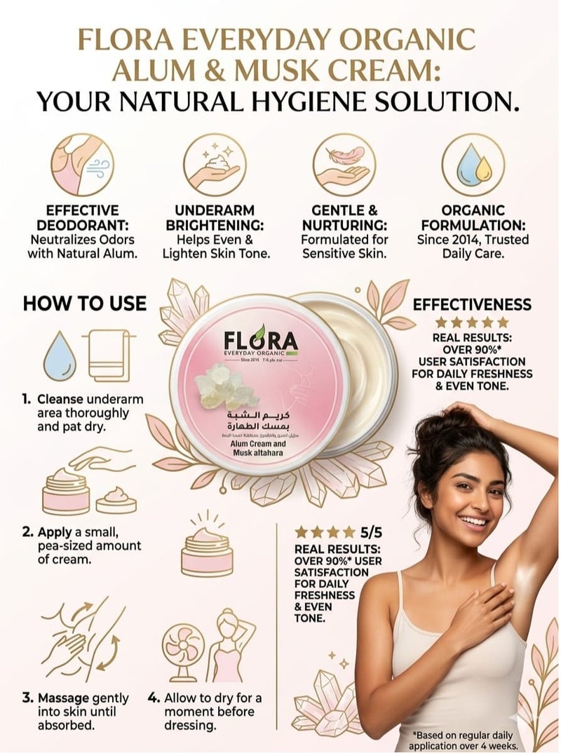 Flora Alum Cream And Musk Altrahara 100gm - Image 2