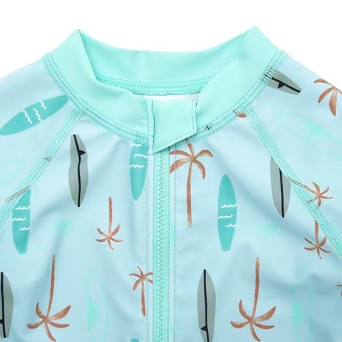 Gerber Baby Boys Toddler Long Sleeve One Piece Sun Protection Rashguard Swimsuit Surfboard 12 Months - Image 3