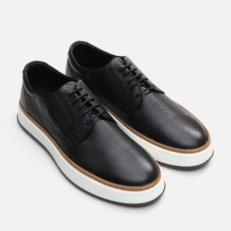 Hotiç 02AYH292700A100 GENUINE Leather Black Men's Casual Shoes