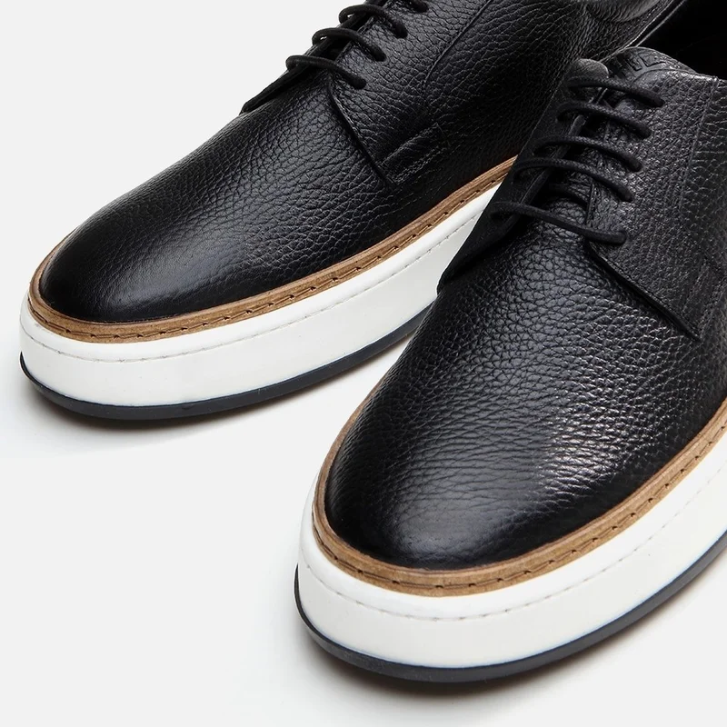 Hotiç 02AYH292700A100 GENUINE Leather Black Men's Casual Shoes