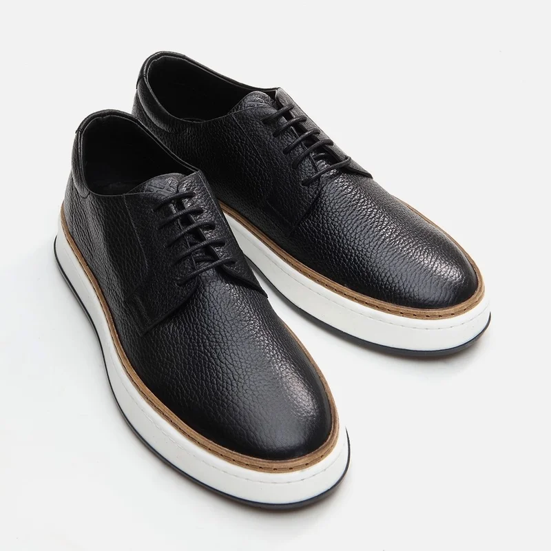 Hotiç 02AYH292700A100 GENUINE Leather Black Men's Casual Shoes