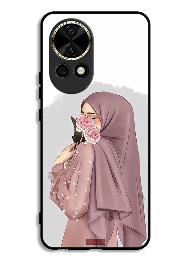 Tolwak Huawei nova 12 5G Protective Case Cover Holding Roses Girl Art - Image 1
