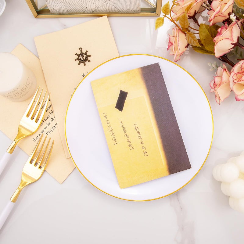 I00000 72PCS White Plastic Dessert Plates 7.5" with 72PCS Disposable Forks 8.5", Disposable White Dessert Plate, Fancy Salad Plates with Gold Rims Perfect for Wedding - Image 5