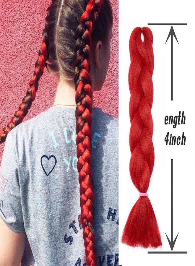HANSAMU Red Blue Ombre Jumbo Colored Hair Extensions for Braiding for Women High-Temperature Synthetic Twist Box Braids Crochet Braids Braiding Hair - Image 4