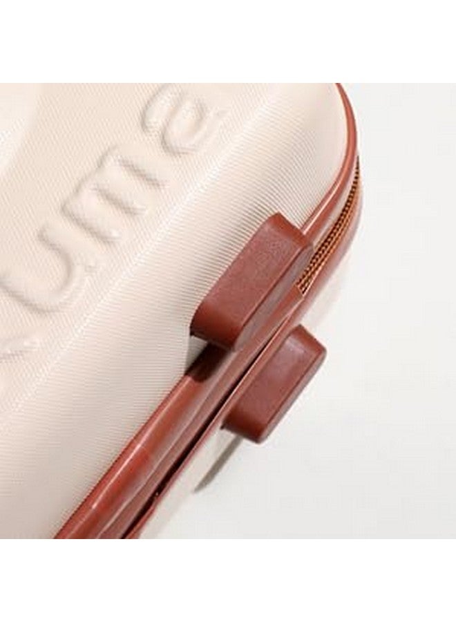 جيكرينا حقيبة سفر مكياج لطيفة محمولة، حقيبة سفر صغيرة لحمل المكياج مع شريط مطاطي، حقيبة مستحضرات تجميل صغيرة صلبة للسفر والتخييم للنساء والفتيات [وجه دب مطبوع بلون كريمي] - Image 3