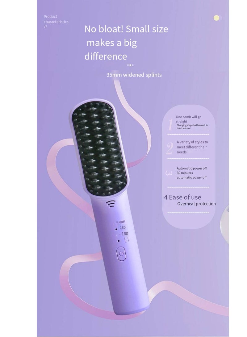 general Mini Ionic Straightening Comb – Travel-Friendly Straightener & Curler for Men/Women, Dual-Use Hair Styling Tool - Image 2