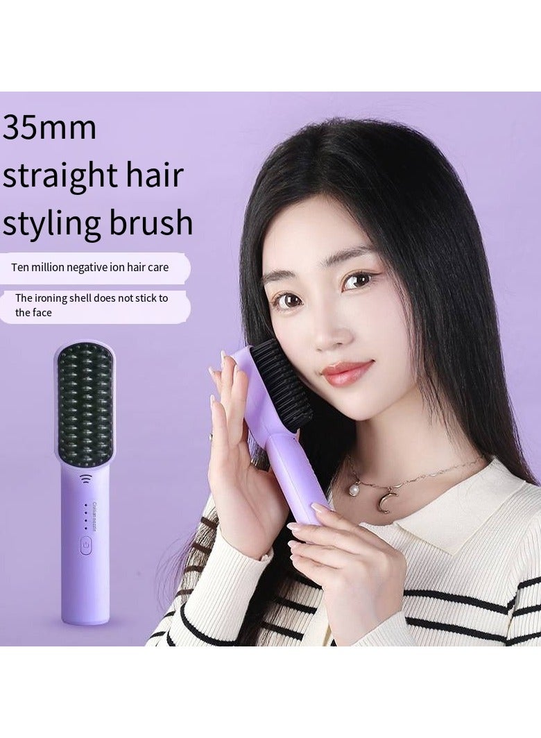 general Mini Ionic Straightening Comb – Travel-Friendly Straightener & Curler for Men/Women, Dual-Use Hair Styling Tool - Image 3