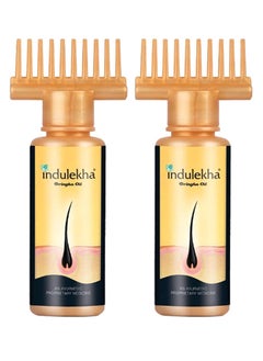 INDULEKHA 2-Piece Bhringa Hair Oil Set With Applicator Comb 