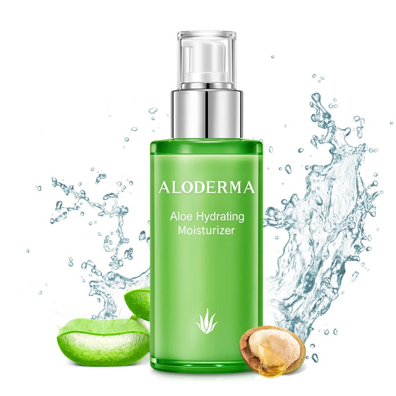 Aloderma 71 Organic Aloe Vera Hydrating Face Moisturizer for Soft and Nourished Skin  Light and OilFree Aloe Vera Moisturizer with Hyaluronic Acid for Soothing Hydration  Face Lotion 35oz