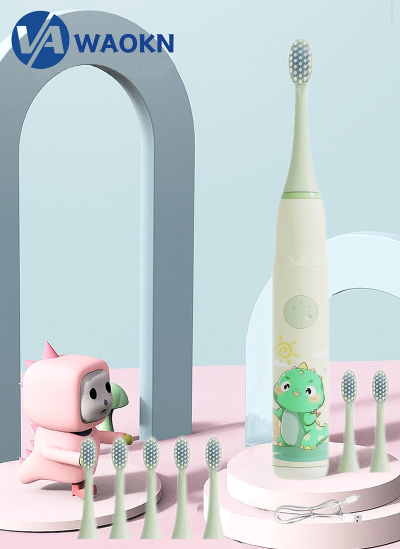 Rechargeable Children's Sonic Electric Toothbrush High-frequency Vibration IPX7 Waterproof Power Toothbrush 4 Modes Adjustable Smart Electric Toothbrush with 8 Detachable Soft-bristle Brush Heads - pzsku/Z791767563F8F89F005C5Z/45/_/1709696857/96b4e028-0d0a-4b30-9a69-4e0105190d09