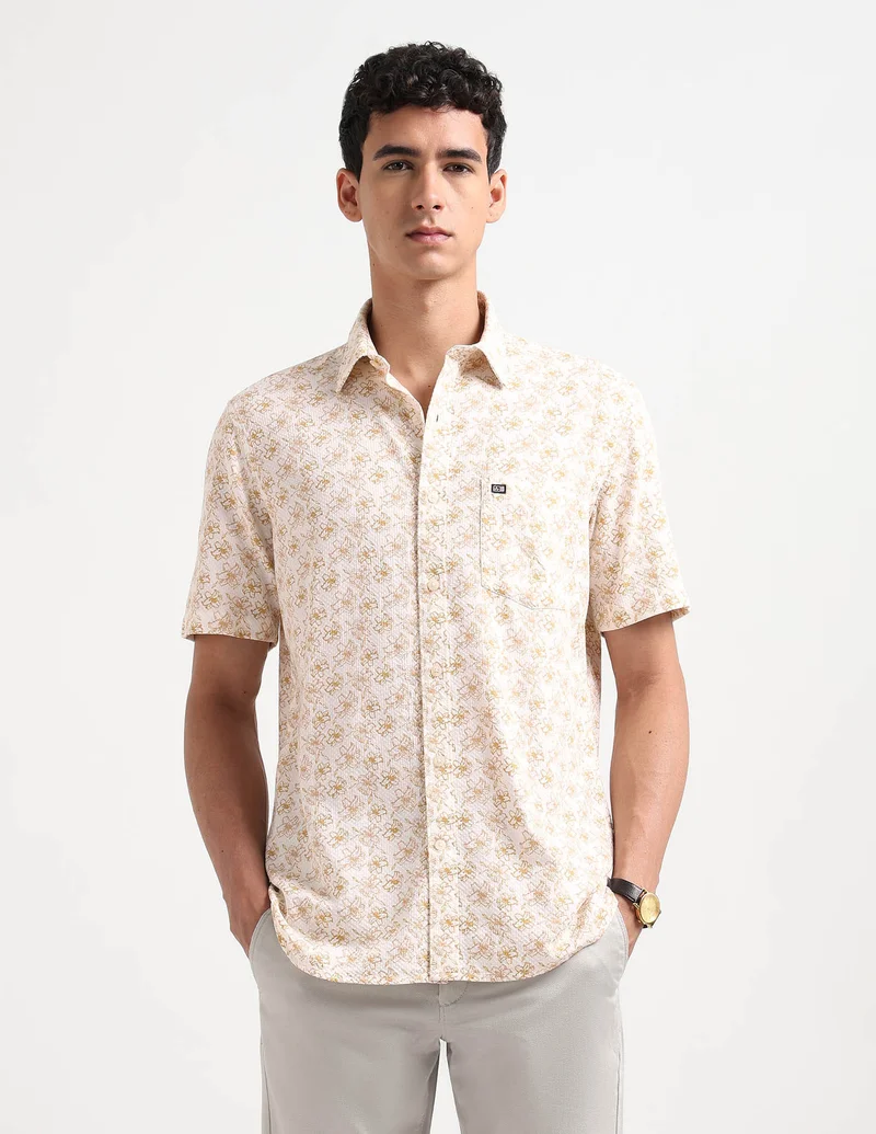 Floral Printed Dobby Shirt