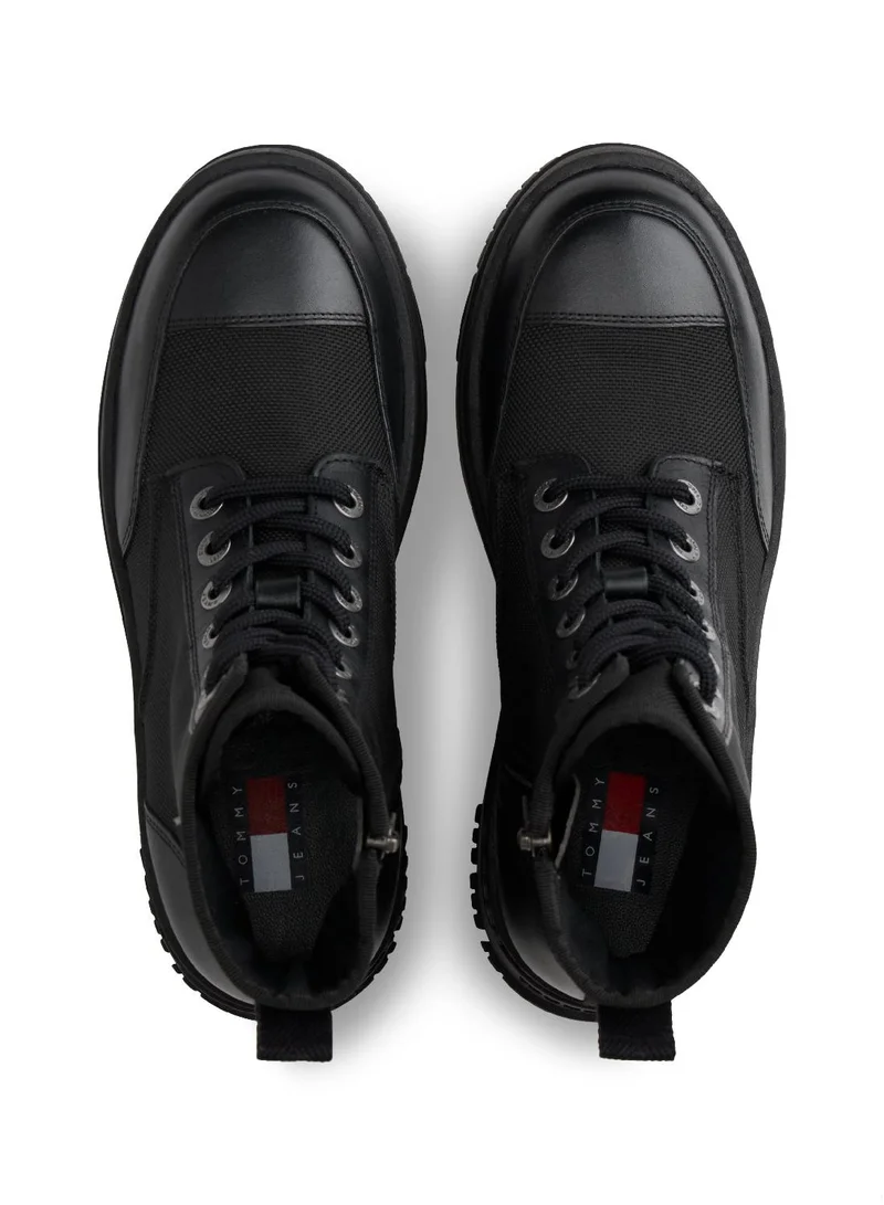 TOMMY JEANS Lace Up Flatform Mid Boots