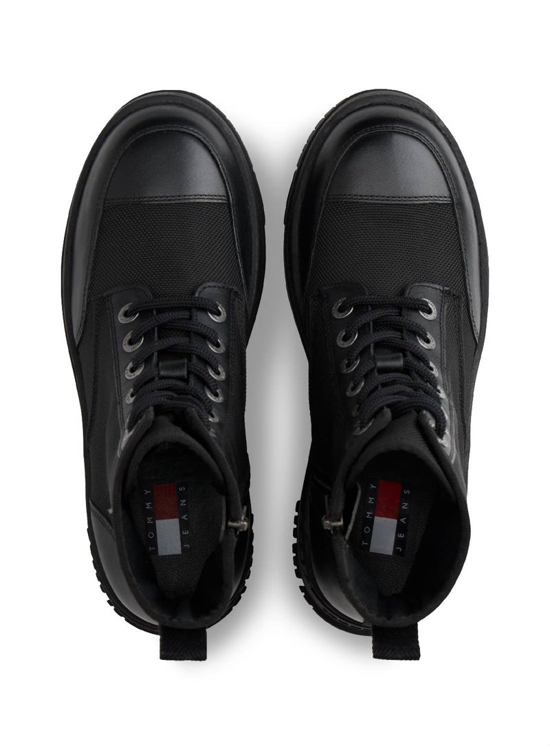 TOMMY JEANS Lace Up Flatform Mid Boots - Image 4