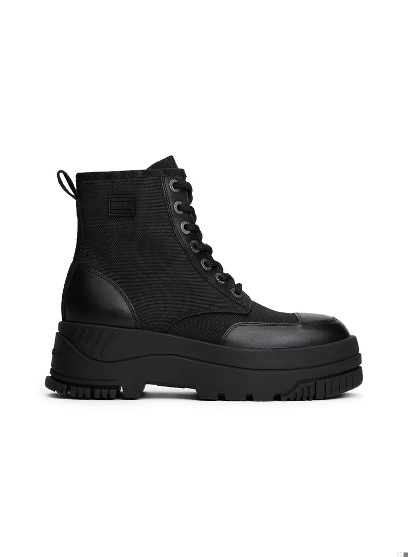 TOMMY JEANS Lace Up Flatform Mid Boots