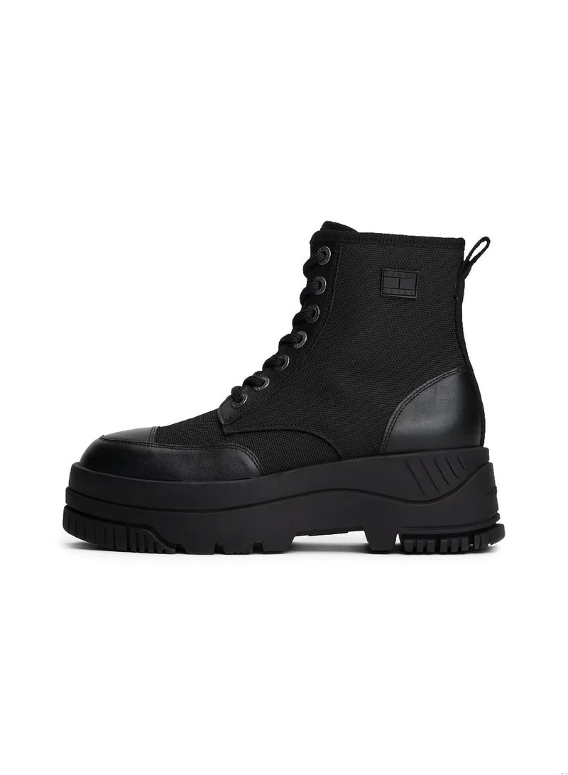 TOMMY JEANS Lace Up Flatform Mid Boots