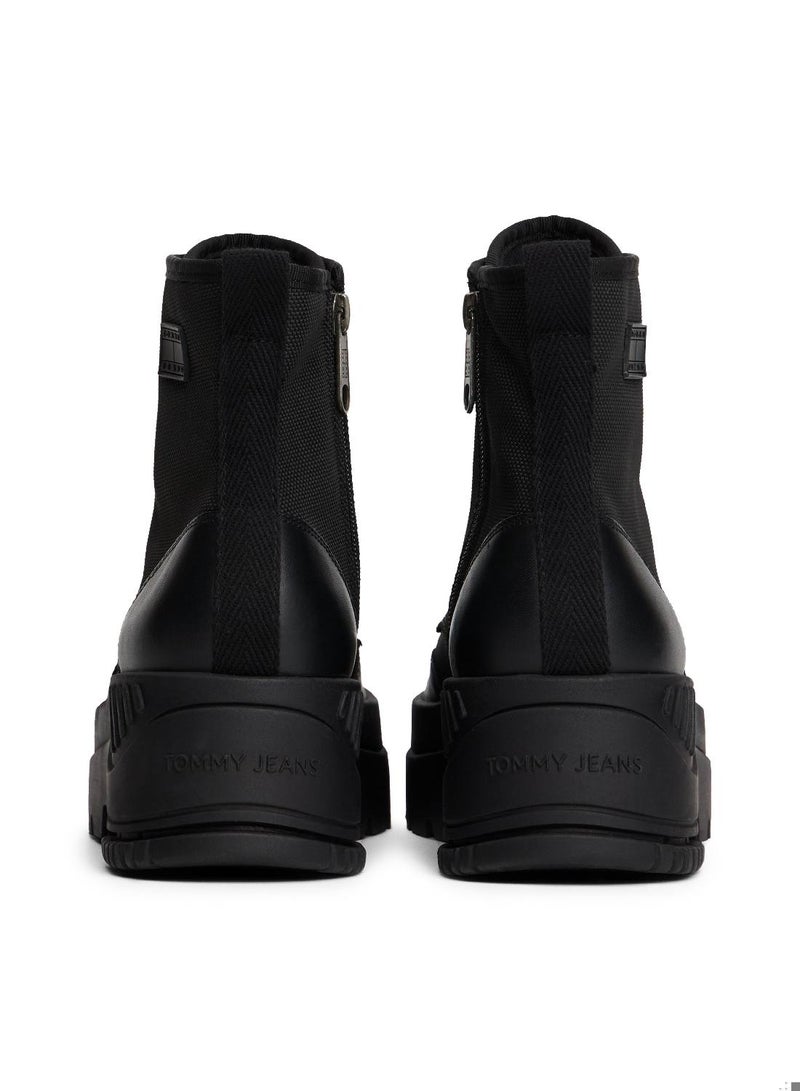 TOMMY JEANS Lace Up Flatform Mid Boots - Image 3