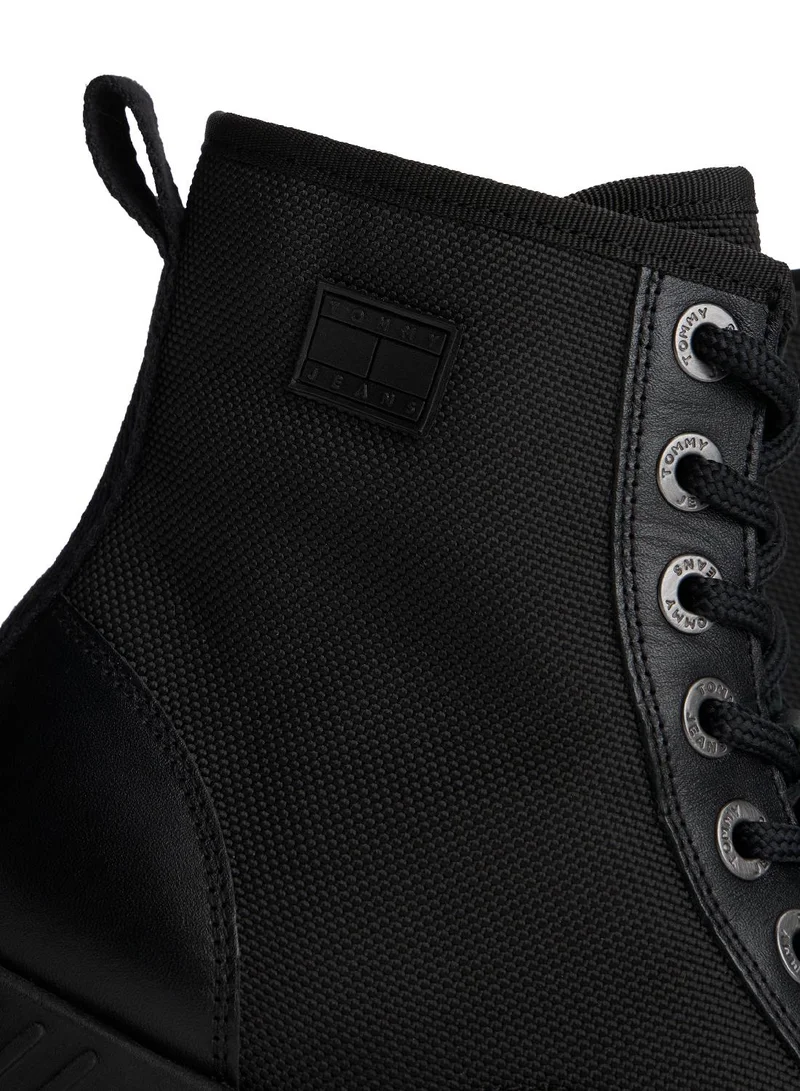 TOMMY JEANS Lace Up Flatform Mid Boots