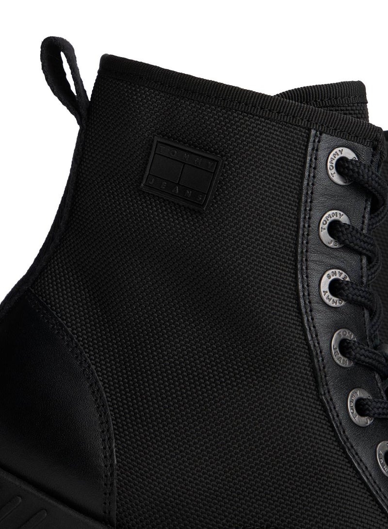 TOMMY JEANS Lace Up Flatform Mid Boots - Image 5