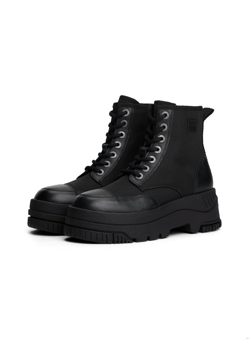 TOMMY JEANS Lace Up Flatform Mid Boots - Image 2