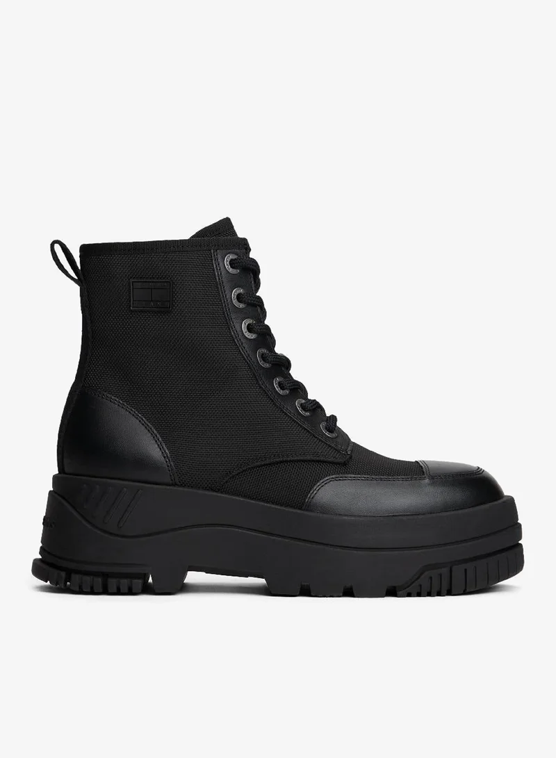 Lace Up Flatform Mid Boots
