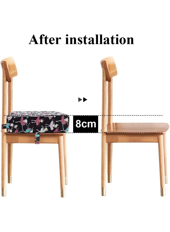 Sunmall Dining Chair Heightening Cushion Portable Dismountable Adjustable Highchair Booster for Baby Toddler Kids Infant Washable Thick Chair Seat Pad Mat (Dance Girl) - Image 3