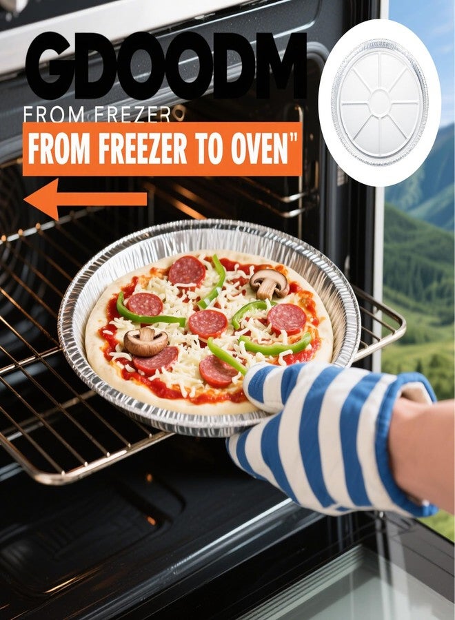 GDOODM 50 Pack 8 Inch Round Foil Pizza Pans, Disposable Aluminum Pizza Pans for Pizzas, Round Pizza Pan Foil Focaccia Pan, Chocolate Cookies Cake Tin, Serving Platter Tray, Freezer & Oven Safe - Image 4