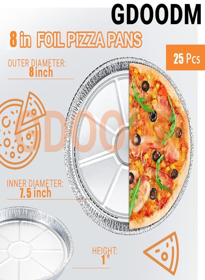 GDOODM 50 Pack 8 Inch Round Foil Pizza Pans, Disposable Aluminum Pizza Pans for Pizzas, Round Pizza Pan Foil Focaccia Pan, Chocolate Cookies Cake Tin, Serving Platter Tray, Freezer & Oven Safe - Image 2