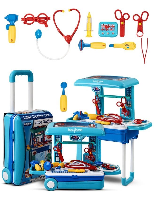 BAYBEE - 3 In 1 Trolley Kids Doctor Set For Kids With Medical Play Set Accessories Doctor Playset Pretend Play Toys Pretend Role Play Toys Medical Doctor Play Set Toy For Kids 2+ Years Boys Girls - Image 1