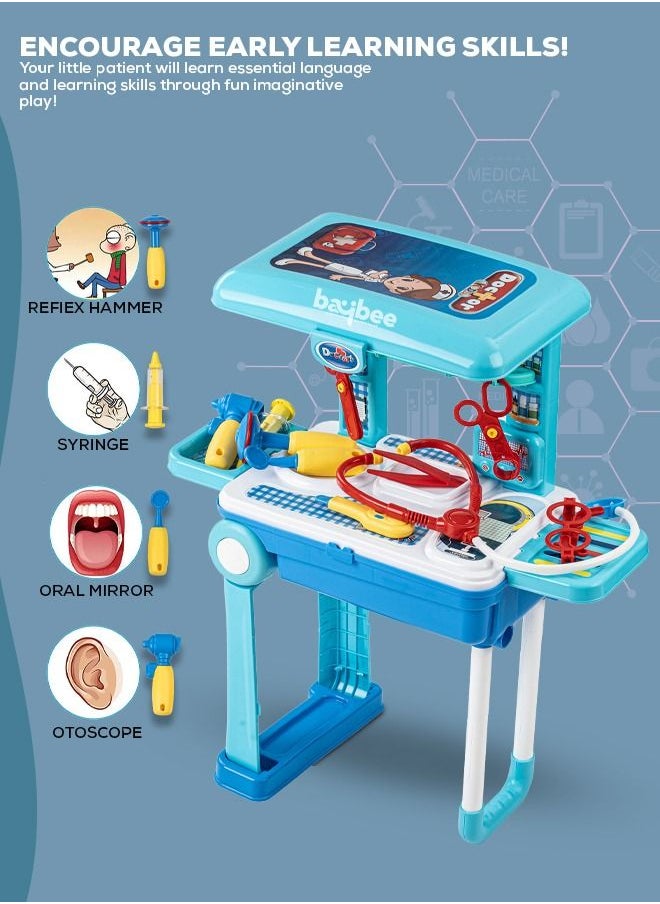 BAYBEE - 3 In 1 Trolley Kids Doctor Set For Kids With Medical Play Set Accessories Doctor Playset Pretend Play Toys Pretend Role Play Toys Medical Doctor Play Set Toy For Kids 2+ Years Boys Girls - Image 1