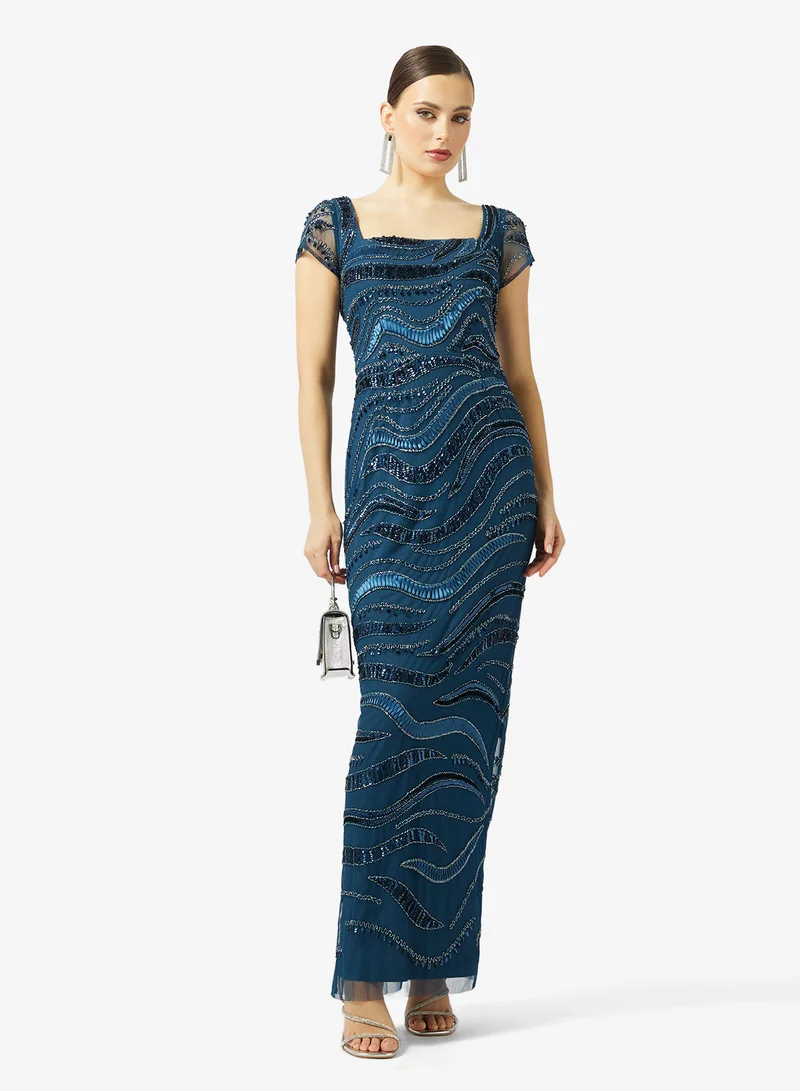Adrianna Papell  Bead Column Long Dress for Women | Best Price UAE