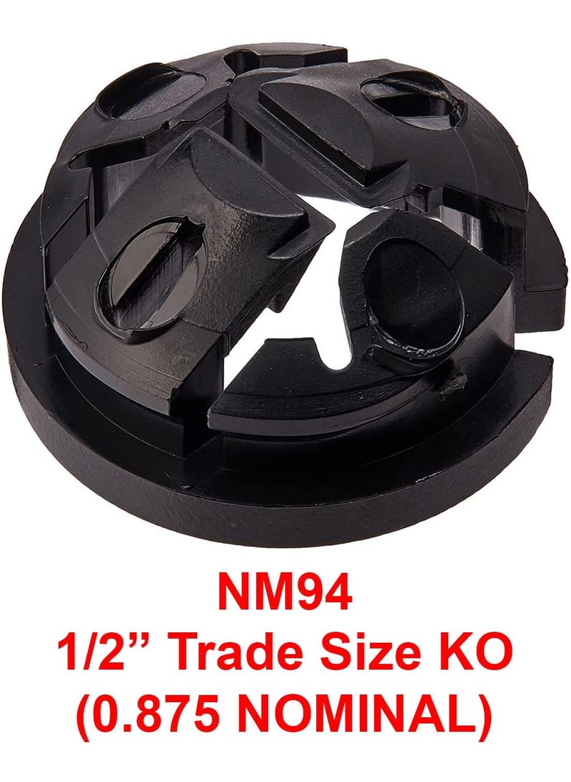 iMBAPrice iMBAPrice IMBANM9425 Black NonMetallic Button Pushin NM Cable Connector 38 Trade Size Fits 12Inch Knock Outs 25Pack  - Image 2