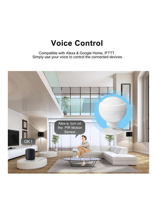 NIBEMINENT Wireless PIR Motion Sensor White - Image 4