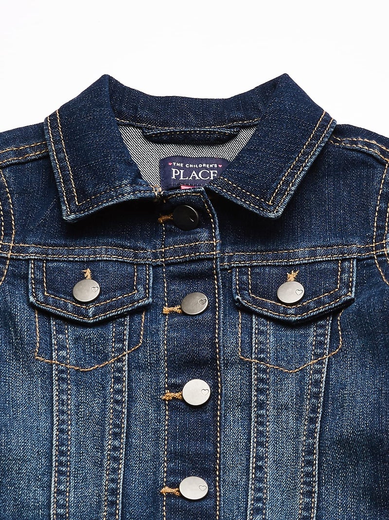 The Children's Place Baby Girls And Toddler Girls Basic Denim Jacket,China Blue,3T - Image 2