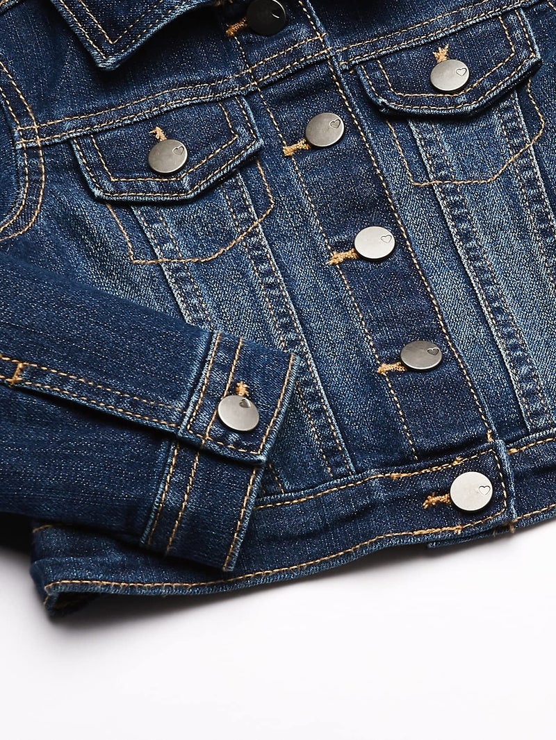 The Children's Place Baby Girls And Toddler Girls Basic Denim Jacket,China Blue,3T - Image 3