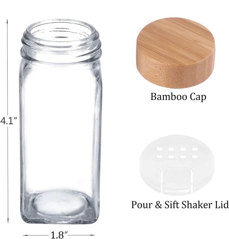 WHISKET - 100 Ml|Glass Spice Jars With Lids,Spices & Seasonings Sets Organizer Spice Containers, Airtight Food Canisters (Pack Of 4, Black) - Image 4