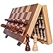 Chess Armory 15 Inch Magnetic Wooden Chess Set for Adults Kids Folding Travel Chess Board with Handcrafted Staunton Pieces Extra Queens and Storage Slots - Image 2