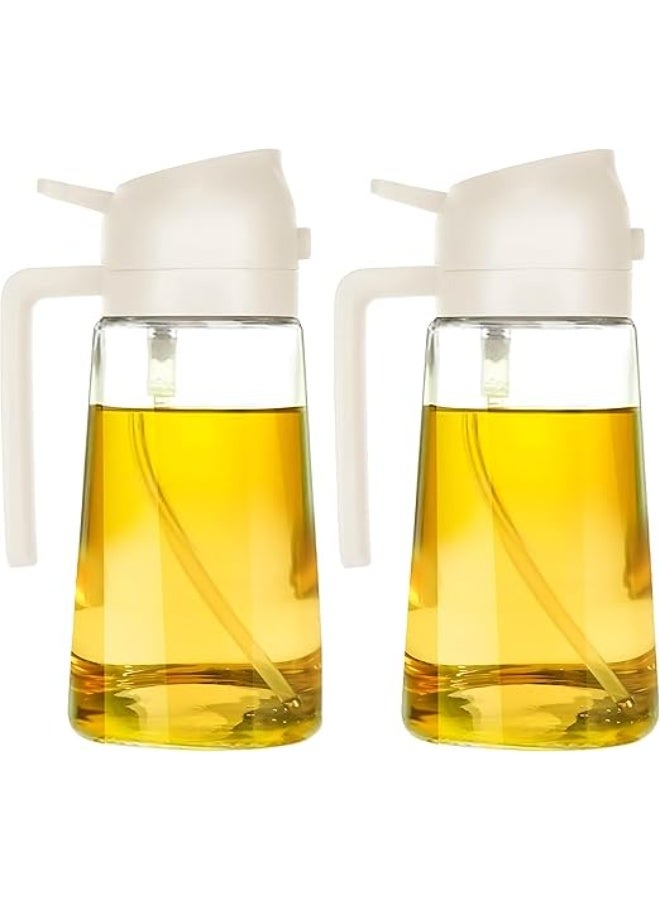 DUNISO 2 in 1 Olive Oil Spray Bottle and Dispenser,470ml Oil Dispenser Bottle,Leak proof,Suitable for Air Fryer, Cooking, Frying, Salad, BBQ, Baking, Grill (White) - Image 4