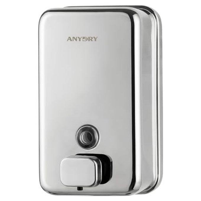 anydry Commercial Wall Mounted Soap Dispenser 37Oz 1100Ml Large Capacity Polished Stainless Steel Manual Dispenser For High Traffic Restrooms - Image 4