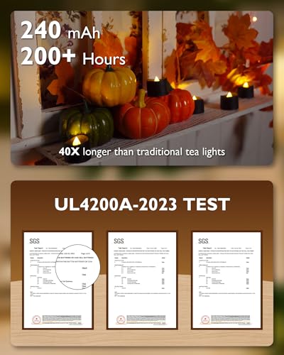 Homemory Black Tea Lights Candles Battery Operated, 200+Hour Flameless Flickering Fake Electric LED Colored Tealights Candles for Halloween, Theme Party, Wedding Table Decor, Holiday Decor, 12-Pack - Image 3