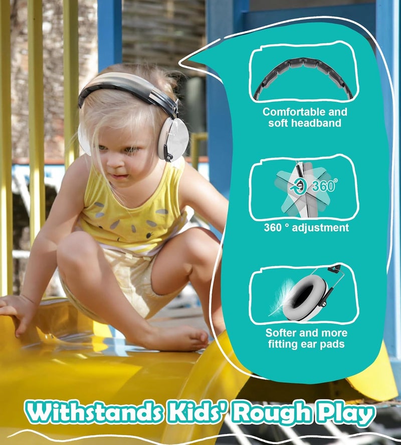 PROHEAR 032 2.0 Noise Cancelling Headphones for Kids - 25dB Noise Reduction - Adjustable Sensory Ear Protection Muffs for Concert, Fireworks, Monster Truck Shows, School - White - Image 4
