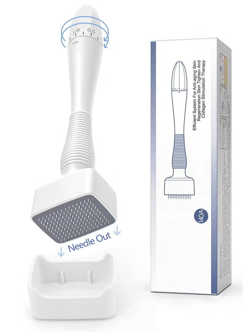 Microneedling Beauty Tool - Professional Adjustable Amazing Beauty Skinpen for Women & Men - 140-Needle Skin, Hair & Beard Care Tool for Optimal Home Use by Men & Women (White) - Image 3