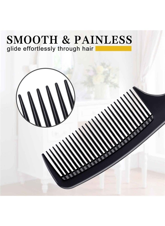Bealihelp 4 Pieces Combs for Women and Man, Premium Black Carbon Fiber Hair Comb Set for Teasing and Parting, Professional Combs for Hair Stylist, Fine and Wide Tooth Styling Comb for All Hair Types - Image 1